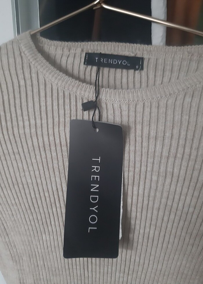 Bej Rengi Triko Elbise  - Görsel 3