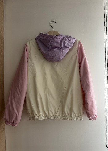 Kız Çocuk Kapüşonlu Fermuarlı Pastel Ceket - Görsel 3