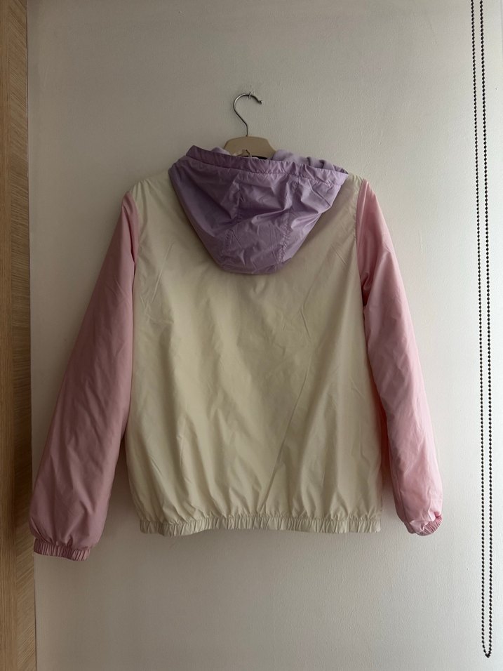Kız Çocuk Kapüşonlu Fermuarlı Pastel Ceket - Görsel 3