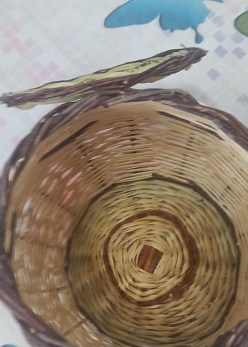  Beden Renk Bej Renkli Kapaklı Hasır Sepet