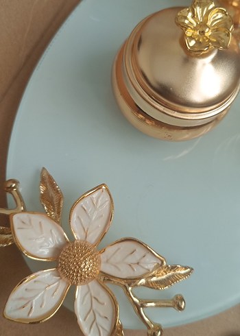 Beyaz Çiçekli Dekoratif Tepsi nişan tepsisi ve kahve tepsisi - Görsel 6