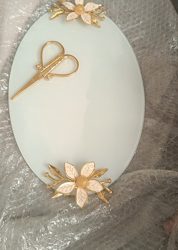 Beyaz Çiçekli Dekoratif Tepsi nişan tepsisi ve kahve tepsisi - Görsel 7