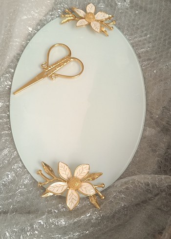 Beyaz Çiçekli Dekoratif Tepsi nişan tepsisi ve kahve tepsisi - Görsel 11