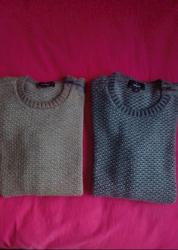 Mavi Gri Erkek Yün Kazak s/m beden - Görsel 3