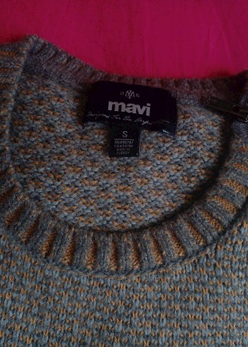 Mavi Gri Erkek Yün Kazak s/m beden - Görsel 2