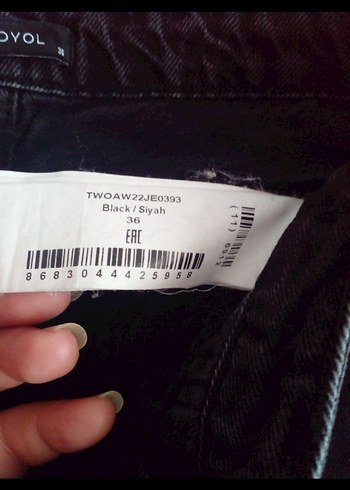 Trendyol siyah kargo kot pantolon s/36 beden - Görsel 3