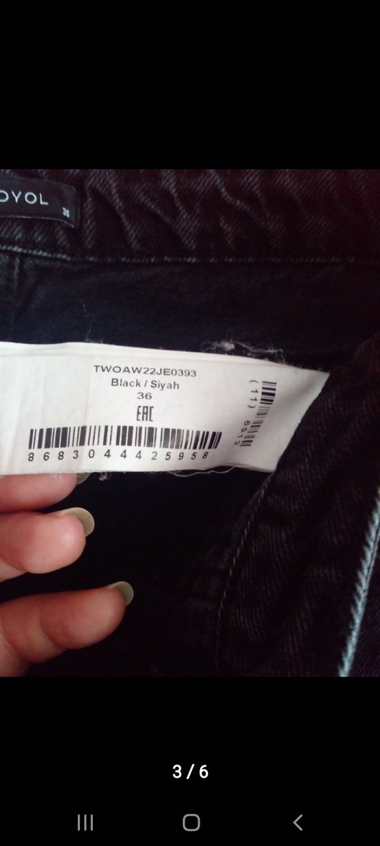 Trendyol siyah kargo kot pantolon s/36 beden - Görsel 3