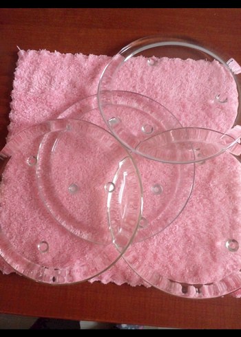 Vintage 22 cm'lik cam sunum tabakları - Görsel 2