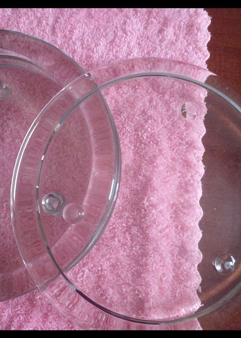 Vintage 22 cm'lik cam sunum tabakları - Görsel 3