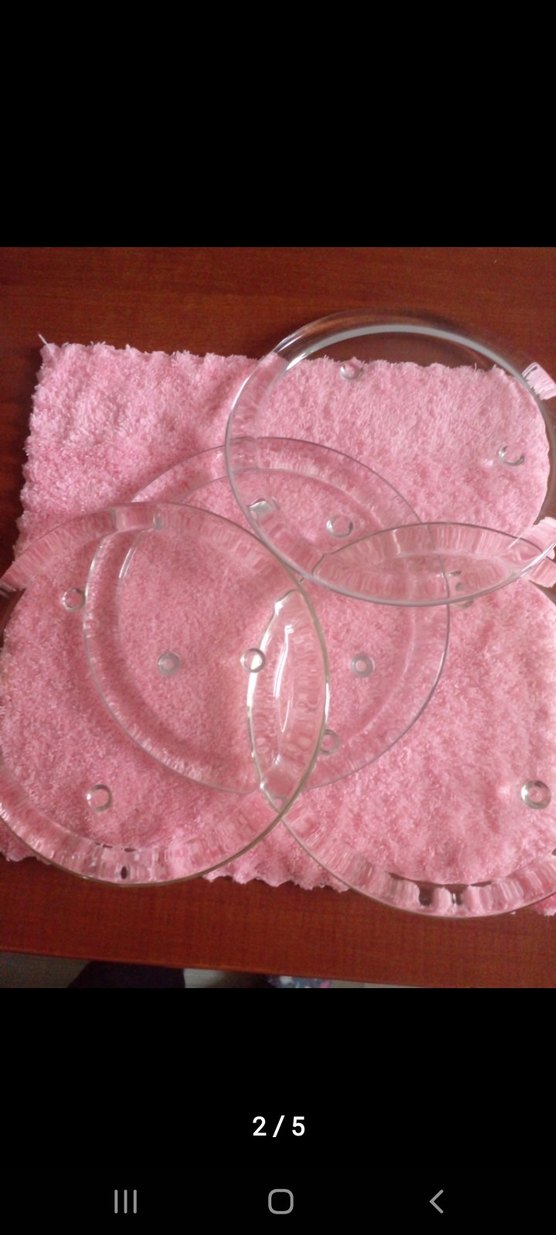 Vintage 22 cm'lik cam sunum tabakları - Görsel 2