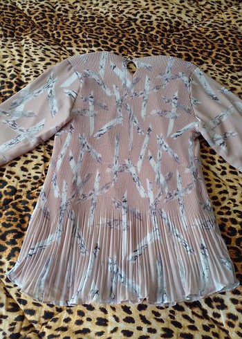 Bej Pilili Uzun Kollu Bohem Tunik - Görsel 6