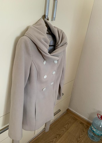 Düğmeli Bej Midi Kaban - Görsel 2