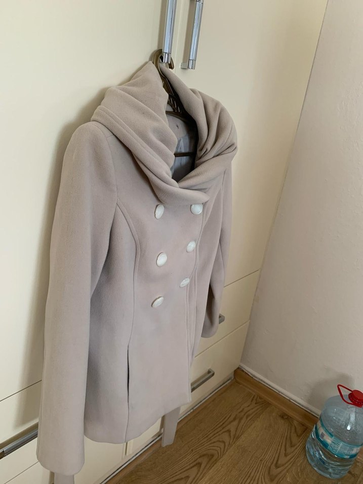 Düğmeli Bej Midi Kaban - Görsel 2