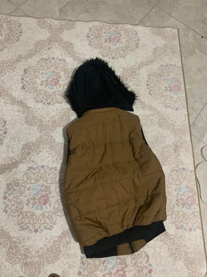 Kahverengi Kürklü Kapüşonlu Erkek Yelek - Görsel 4