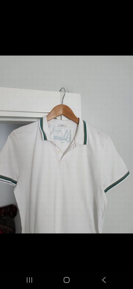 Erkek Beyaz Pamuklu Polo Tişört - Görsel 2