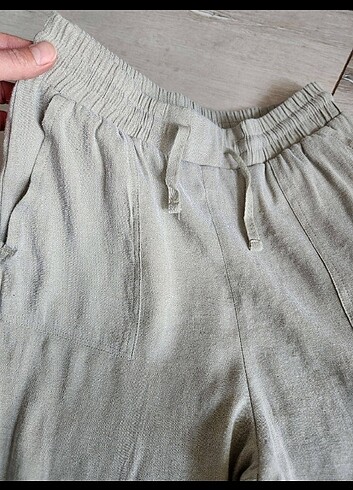 xs Beden Yüksek bel keten pantalon