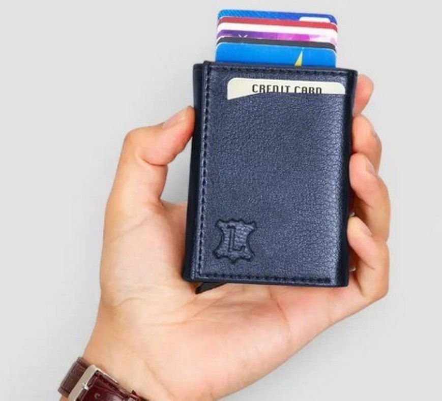 Lacivert Deri Erkek Cüzdanı - Görsel 2