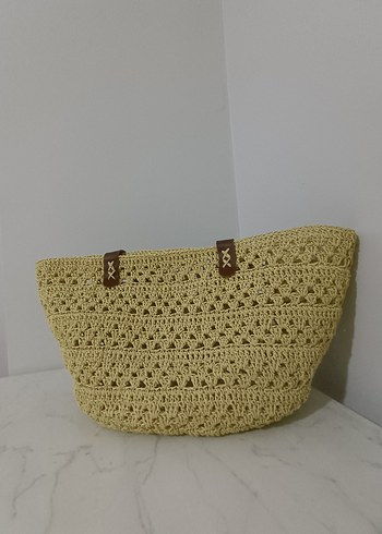Mango Model Hasır Çanta - Görsel 3