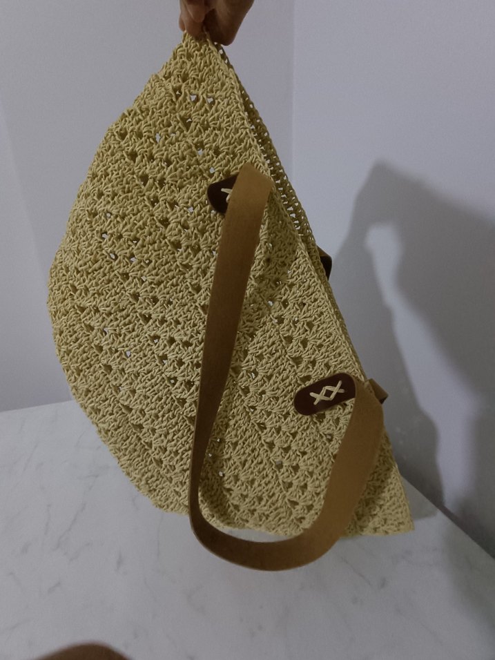 Mango Model Hasır Çanta - Görsel 4