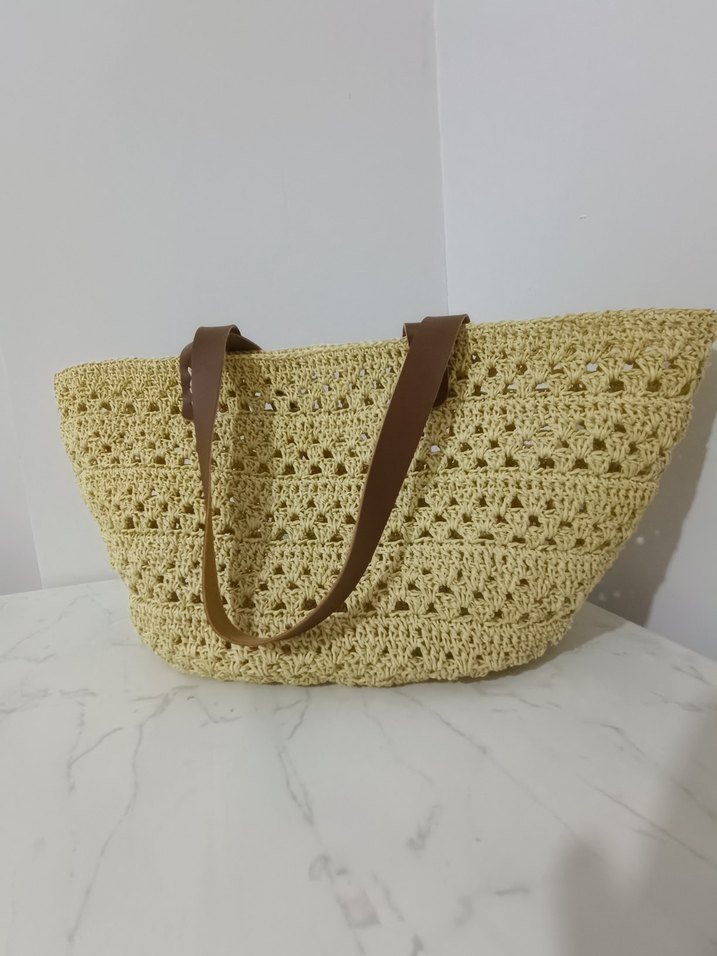 Mango Model Hasır Çanta - Görsel 2