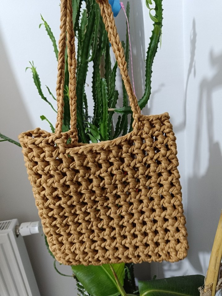 Penye İp File Veronika Kadın Çanta - Görsel 2