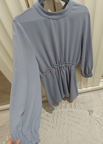 Gri Uzun Kollu Kadın Tunik Pantolon Takım - Görsel 2