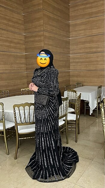 Siyah Full gerçek taşlı çok şık abiye