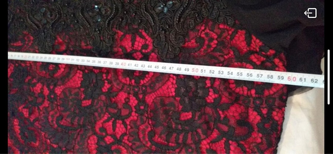 52 Beden bordo Renk Taşlı elbise ölçüleri resimde