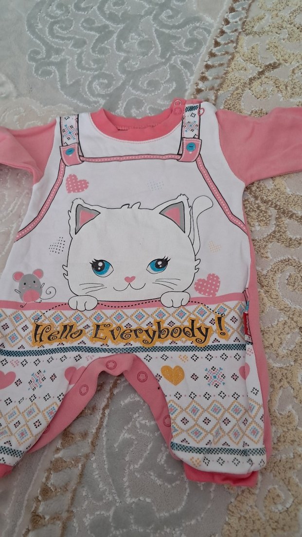 Pembe Örgü Desenli Bebek Kız Tulum - Görsel 2