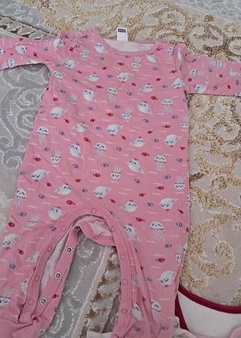 Pembe Baskılı Uzun Kollu Bebek Body - Görsel 2