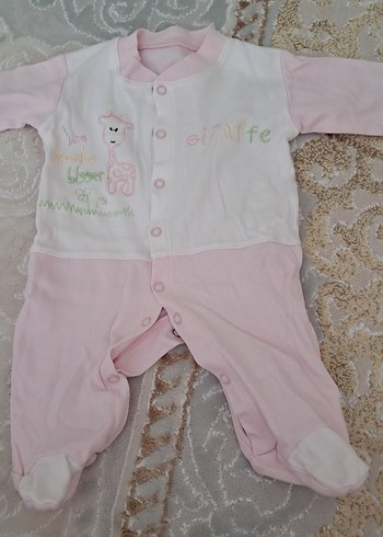 Pembe Nakışlı Bebek Kız Tulum - Görsel 2