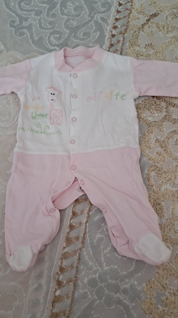 Pembe Nakışlı Bebek Kız Tulum - Görsel 2