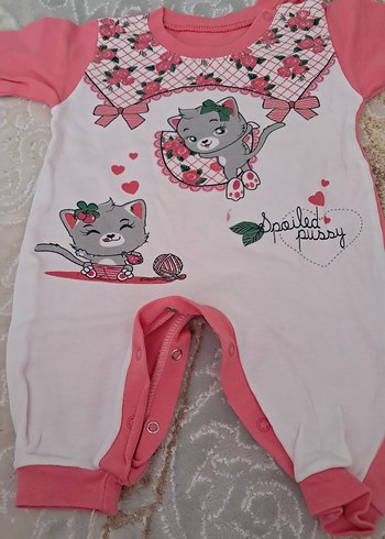 Dantel Detaylı Pembe Uzun Kollu Kız Bebek Tulum - Görsel 2