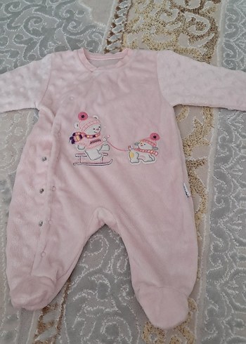 Pembe Nakışlı Bebek Kız Tulum - Görsel 2