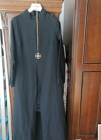 40 Beden siyah Renk Ikili elbise görünümlü tunik