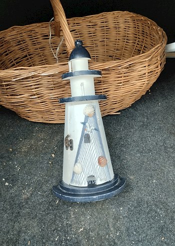 Beyaz Deniz Feneri Figür Anahtar dolabı kapaklı