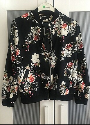 m Beden Çiçekli bomber ceket