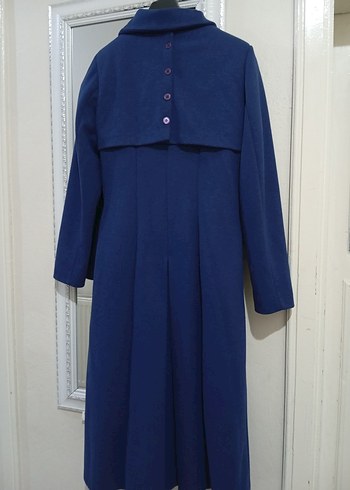 Düğmeli Lacivert Kadın Uzun Kaban - Görsel 7