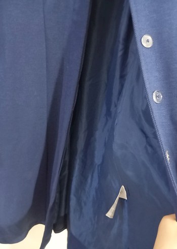 Düğmeli Lacivert Kadın Uzun Kaban - Görsel 6