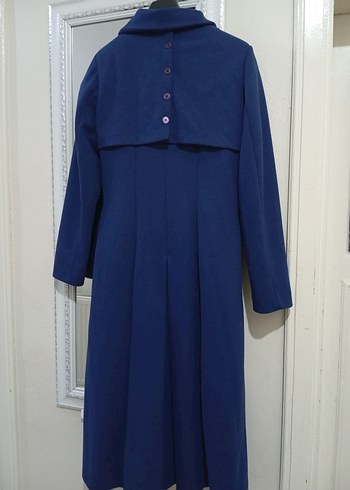 Düğmeli Lacivert Kadın Uzun Kaban - Görsel 8