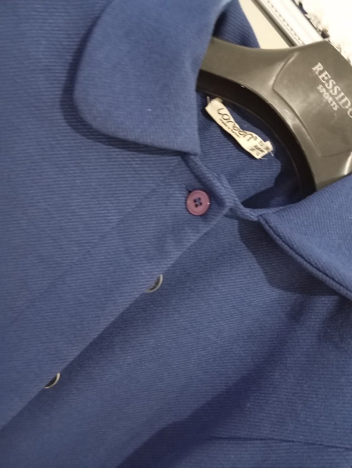 Düğmeli Lacivert Kadın Uzun Kaban - Görsel 3