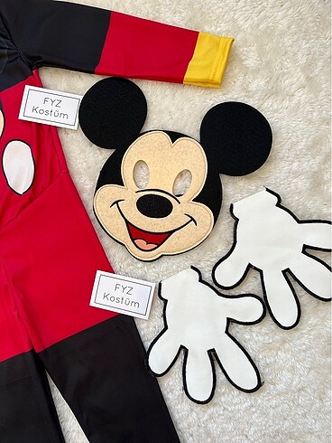 7 Yaş Beden kırmızı Renk Mickey Mouse Kostümü