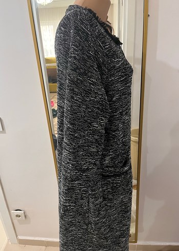 Gri Uzun Örme Kadın Elbise - Görsel 4