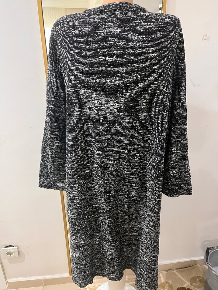 Gri Uzun Örme Kadın Elbise - Görsel 3