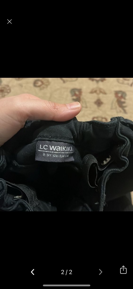 Kız Çocuk Siyah Kemerli Dar Kesim Denim Pantolon - Görsel 2