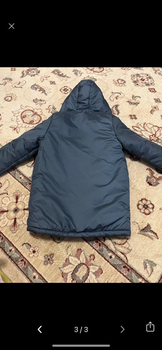 Kız çocukKoyu Gri Kapüşonlu Midi Mont - Görsel 3