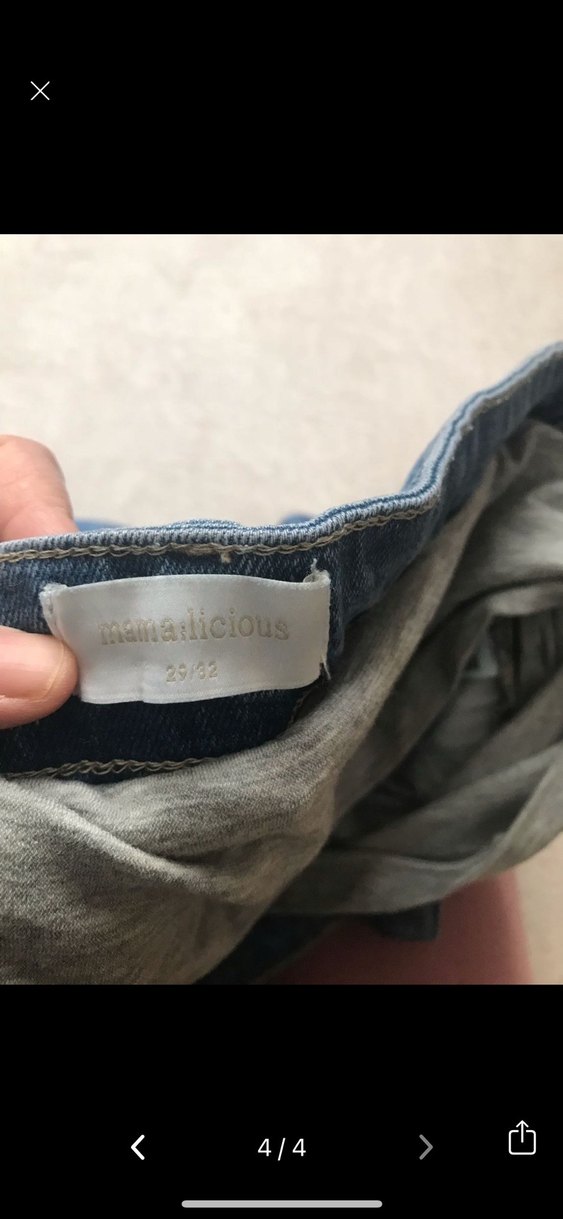 Gri Belli Mavi Hamile Kot Pantolon - Görsel 4