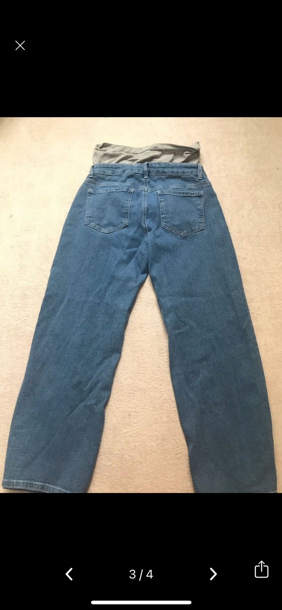 Gri Belli Mavi Hamile Kot Pantolon - Görsel 3