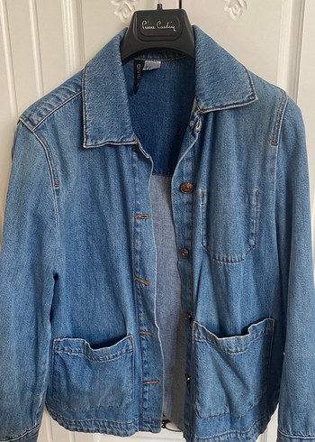Düğmeli Mavi Kadın Denim Ceket