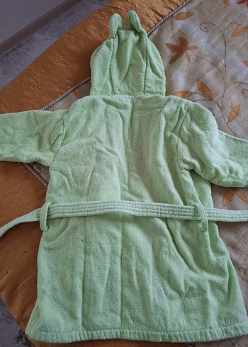 Nakışlı Çocuk Bornoz Yeşil - Görsel 2